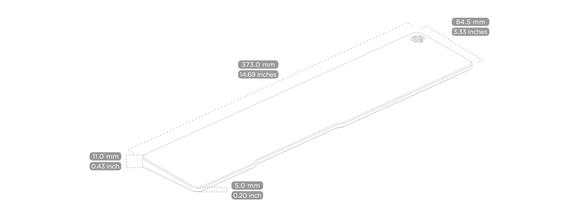 Wristrest NuPhy Mono Acryllic Frosted