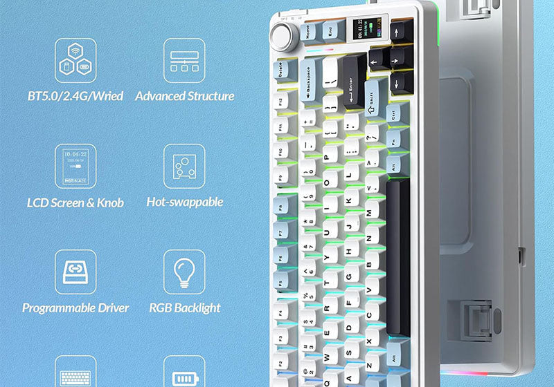 Aula S75 Pro Blue-White ANSI - feature overview