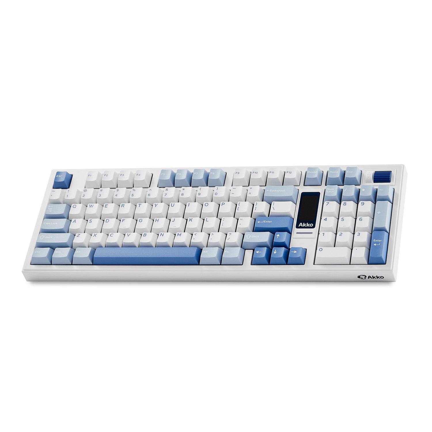 Akko 5098B Plus Glacier White ANSI - screen and knob detail