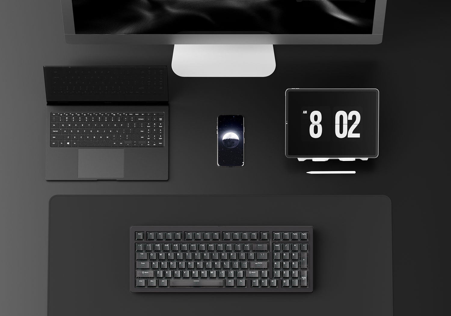 Akko MonsGeek M2 V5 HE Black Frosted Transparent ANSI - multi-mode detail