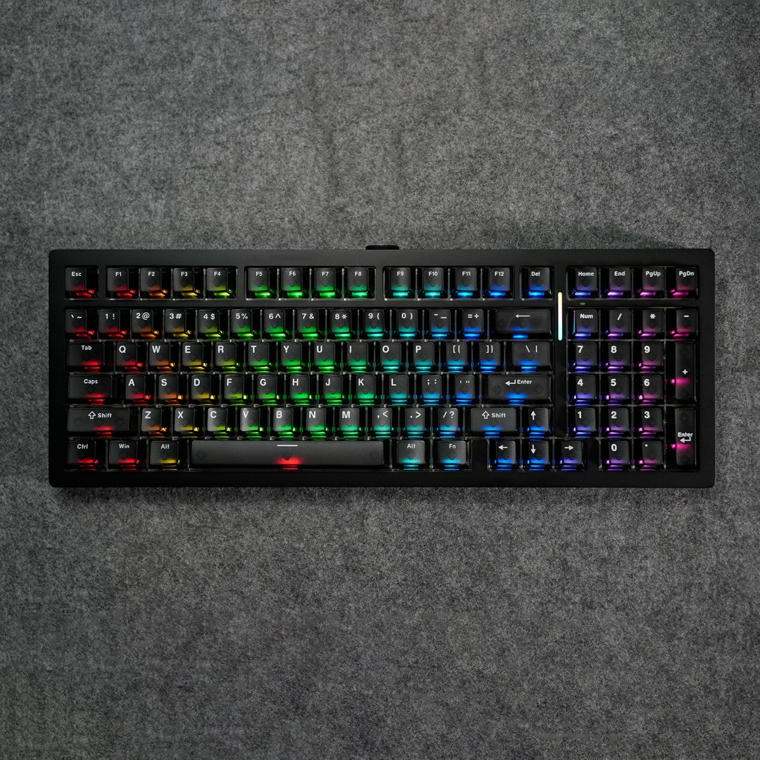 Akko MonsGeek M2 V5 HE Black Frosted Transparent ANSI - RGB view
