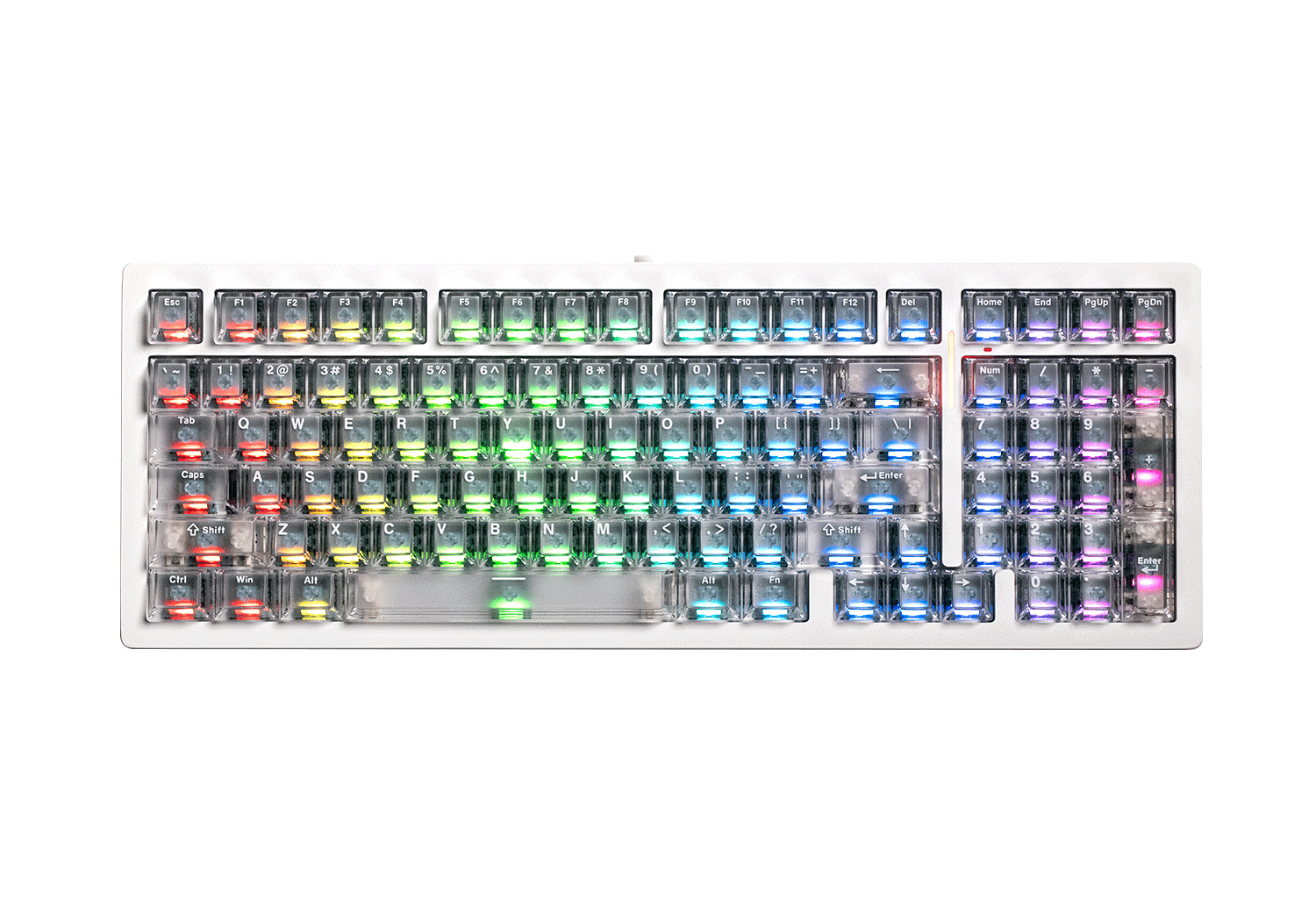 Akko MonsGeek M2 V5 HE White Frosted Transparent ANSI - RGB front view