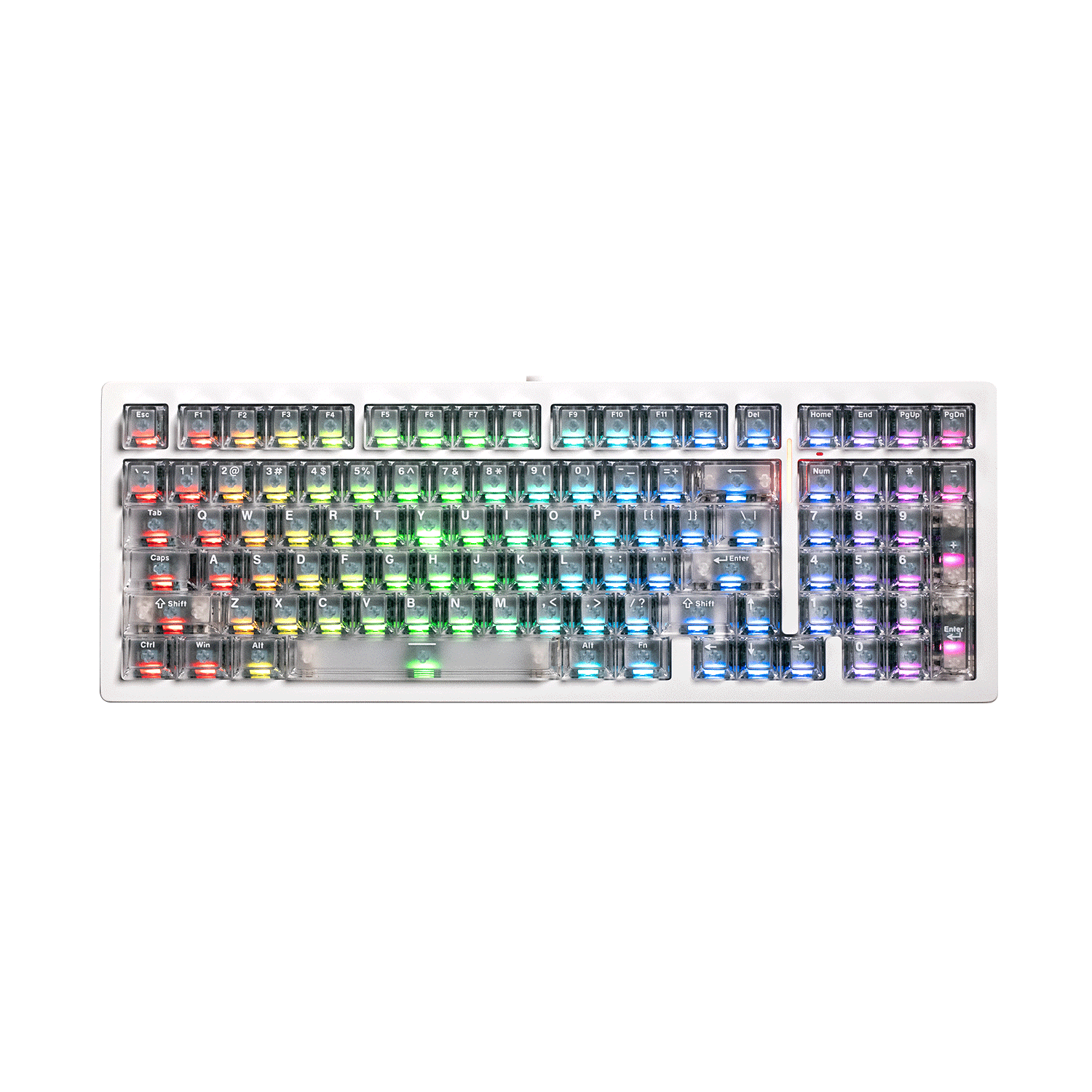Akko MonsGeek M2 V5 HE White Frosted Transparent ANSI - RGB front view