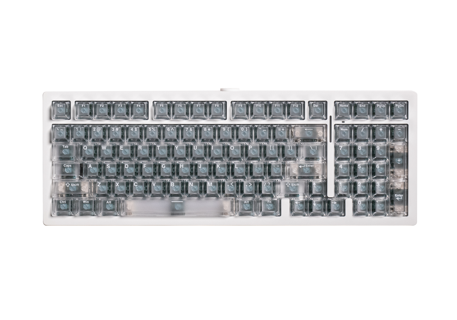 Akko MonsGeek M2 V5 HE White Frosted Transparent ANSI - clean front view