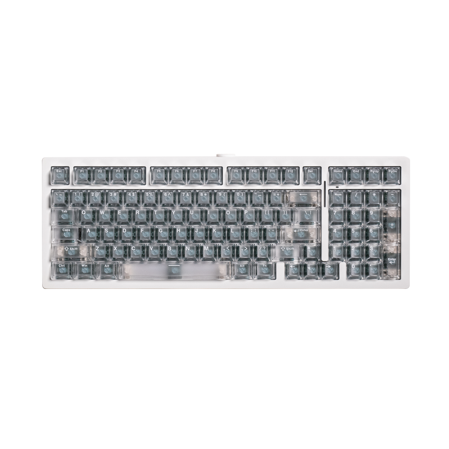 Akko MonsGeek M2 V5 HE White Frosted Transparent ANSI - clean front view