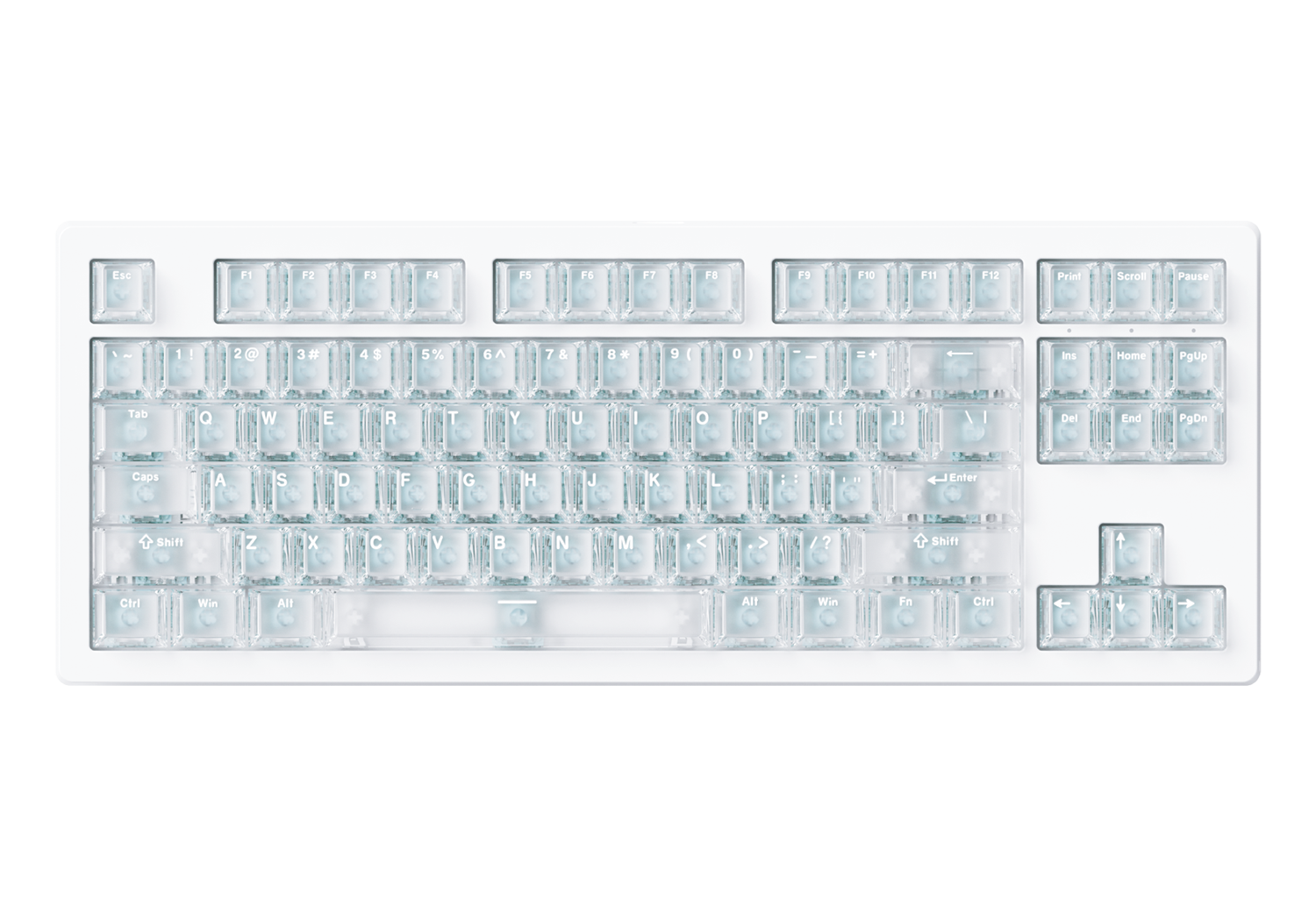 Akko MonsGeek M3 V5 HE White Frosted Transparent ANSI - clean front view