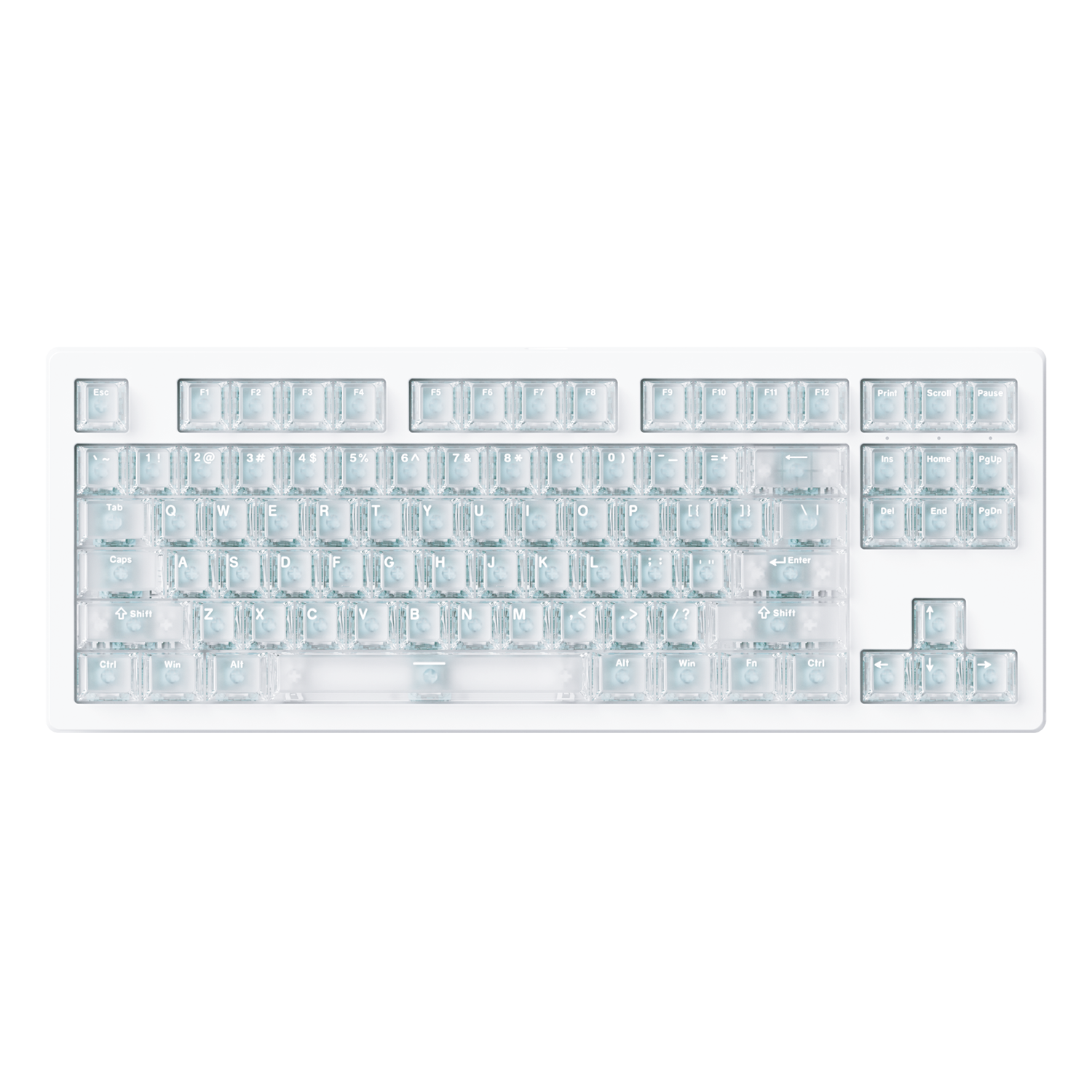 Akko MonsGeek M3 V5 HE White Frosted Transparent ANSI - clean front view