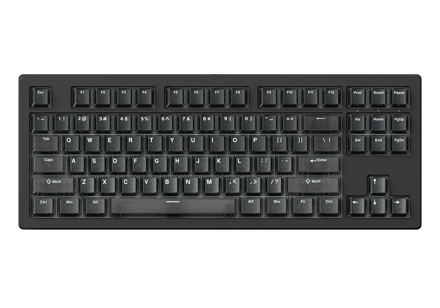 Akko MonsGeek M3 V5 HE Black Frosted Transparent ANSI - clean front view
