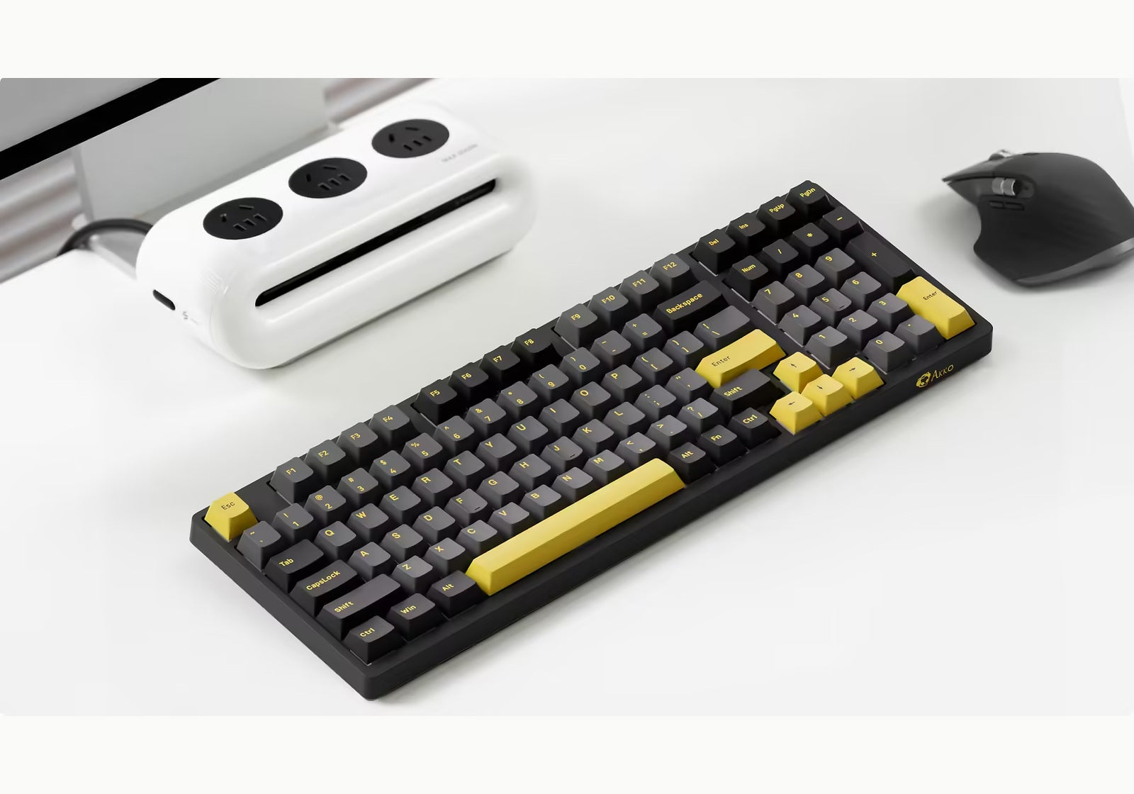 Akko 3098B Plus Black & Gold ANSI - desk angle