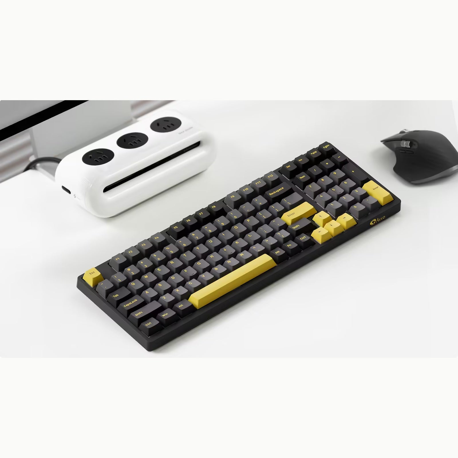 Akko 3098B Plus Black & Gold ANSI - desk angle