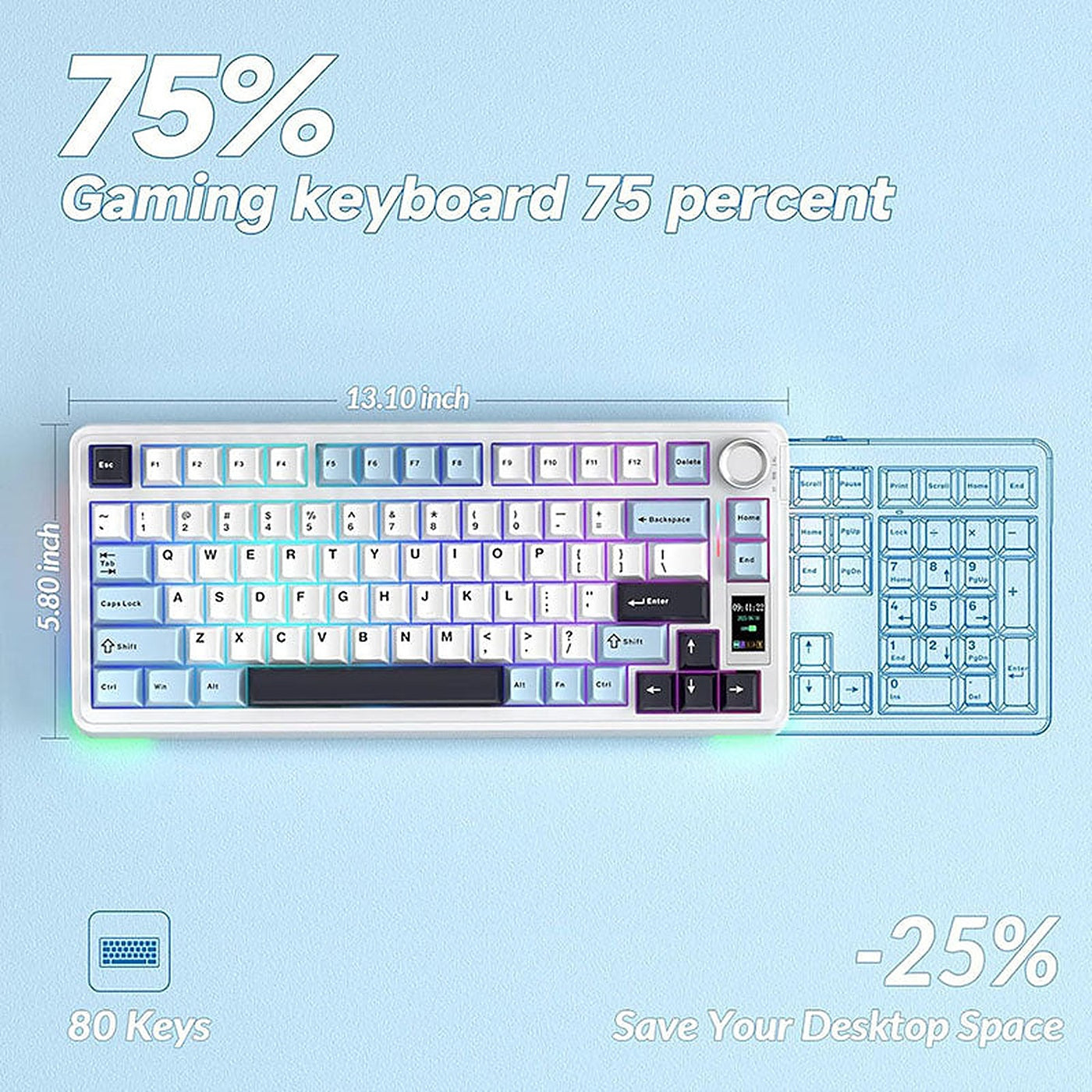 Aula S75 Pro Blue-White ANSI - layout comparison