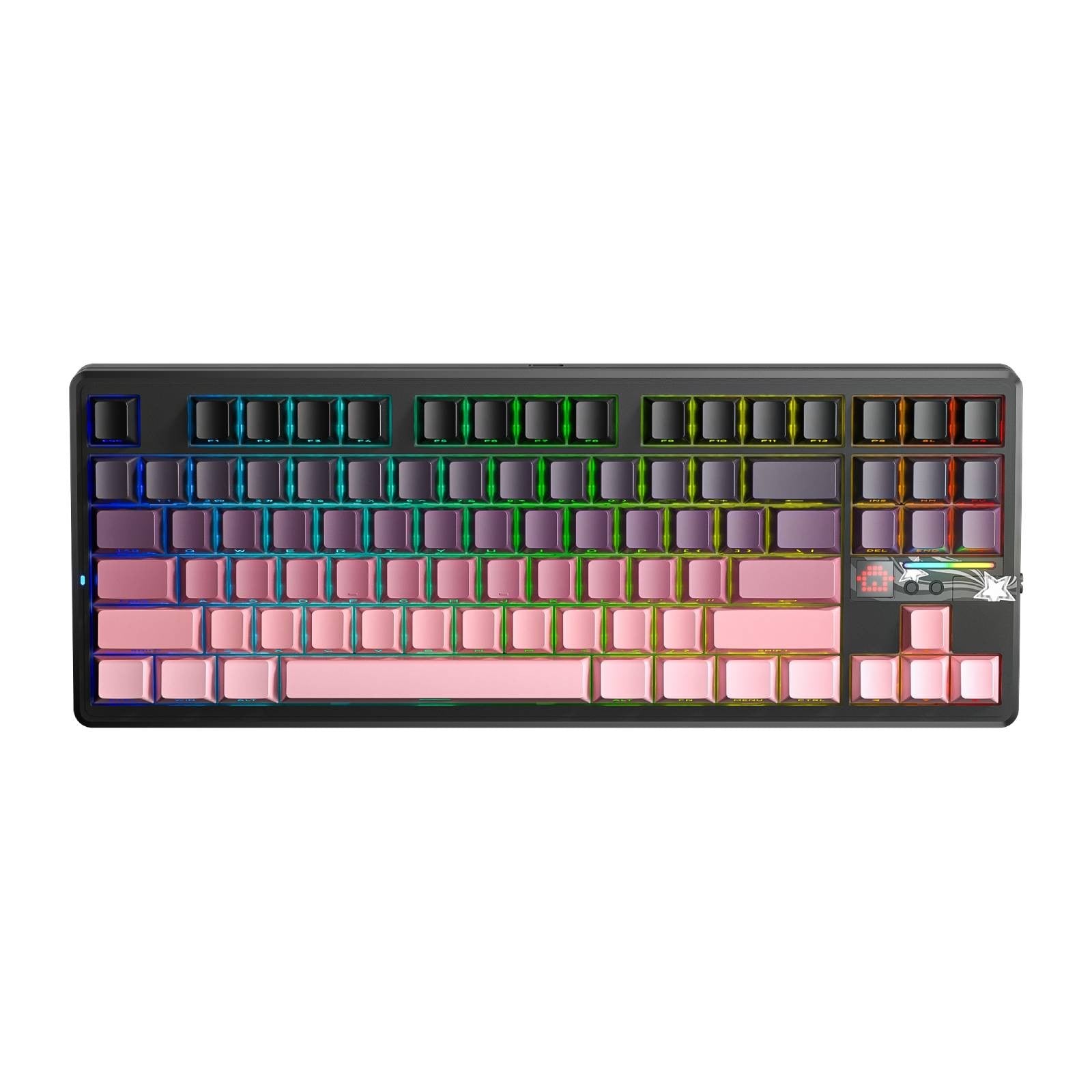 Aula F87 Pro V2 Black Pink ANSI - RGB front view