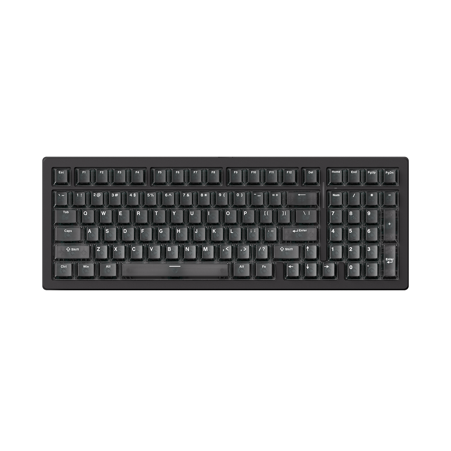 Akko MonsGeek M2 V5 HE Black Frosted Transparent ANSI - clean front view