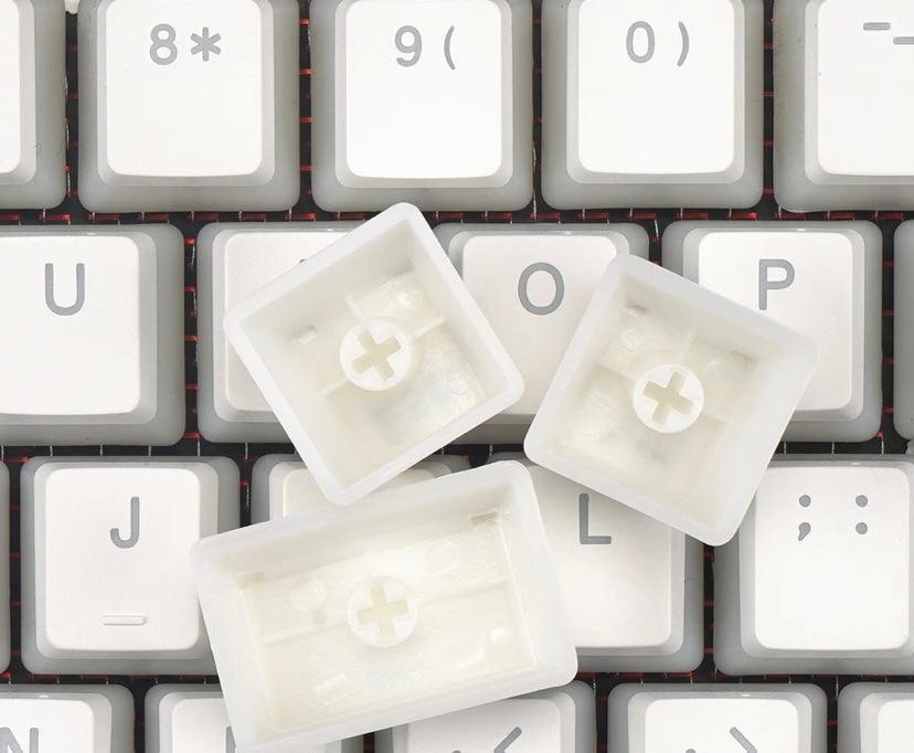 White Backlit Translucent Pudding Keycaps - Geekboards